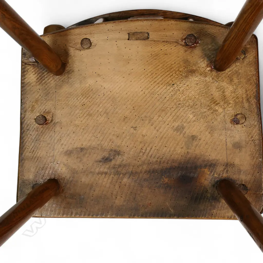 A c.1840 Irish elm and beech primitive Windsor-style armchair, Image 1++